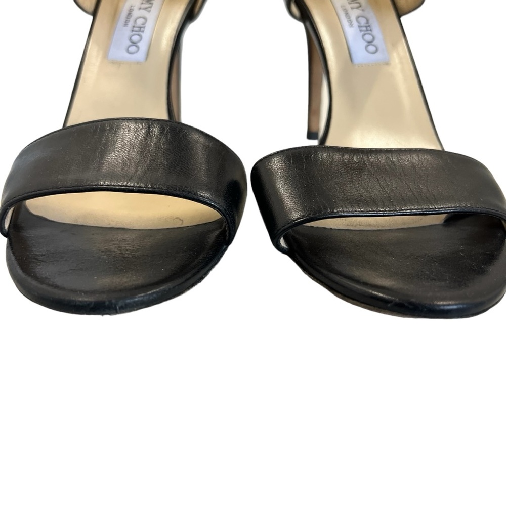 Jimmy Choo Black Leather Open Toe Sandals Size 40‎ (EU) - Picture 5 of 14